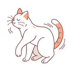 cat scratching vector icon, cat scratching vector illustration - simple illustration of cat scratching, perfect for logos cat scratching
