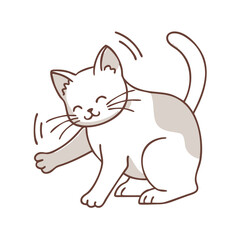 cat scratching vector icon, cat scratching vector illustration - simple illustration of cat scratching, perfect for logos cat scratching