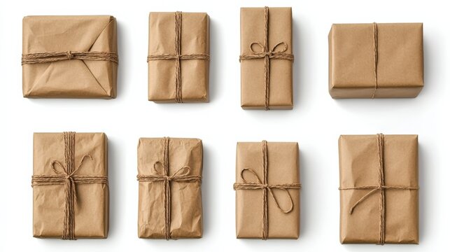 brown paper packages tied up with string
