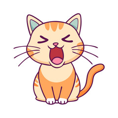 cat yawning vector icon, cat yawning vector illustration - simple illustration of cat yawning, perfect for logos cat yawning