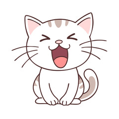 cat yawning vector icon, cat yawning vector illustration - simple illustration of cat yawning, perfect for logos cat yawning
