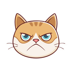 grumpy cat face vector icon, grumpy cat face vector illustration - simple illustration of grumpy cat face, perfect for logos grumpy cat face