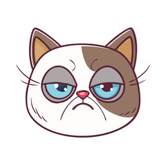 grumpy cat face vector icon, grumpy cat face vector illustration - simple illustration of grumpy cat face, perfect for logos grumpy cat face