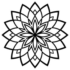 Simple mandala silhouette vector Art design, Floral mandala Illustration, ornament, flower, design, outline, template, pattern, ethnic. mandala design for invitation card, coloring book.