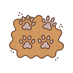 kitty footprints in mud vector icon, kitty footprints in mud vector illustration - simple illustration of kitty footprints in mud, perfect for logos kitty footprints in mud