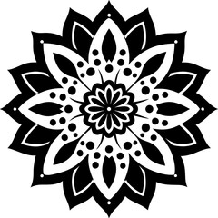 Simple mandala silhouette vector Art design, Floral mandala Illustration, ornament, flower, design, outline, template, pattern, ethnic. mandala design for invitation card, coloring book.