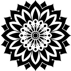 Simple mandala silhouette vector Art design, Floral mandala Illustration, ornament, flower, design, outline, template, pattern, ethnic. mandala design for invitation card, coloring book.