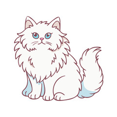 Obraz premium long haired fluffy cat vector icon, long haired fluffy cat vector illustration - simple illustration of long haired fluffy cat, perfect for logos long haired fluffy cat