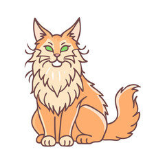 maine coon vector icon, maine coon vector illustration - simple illustration of maine coon, perfect for logos maine coon
