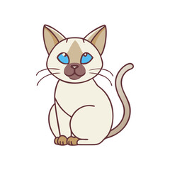 siamese cat vector icon, siamese cat vector illustration - simple illustration of siamese cat, perfect for logos siamese cat