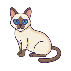 siamese cat vector icon, siamese cat vector illustration - simple illustration of siamese cat, perfect for logos siamese cat