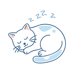 sleeping cat vector icon, sleeping cat vector illustration - simple illustration of sleeping cat, perfect for logos sleeping cat