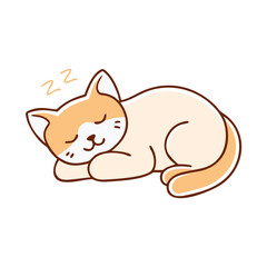 sleeping cat vector icon, sleeping cat vector illustration - simple illustration of sleeping cat, perfect for logos sleeping cat