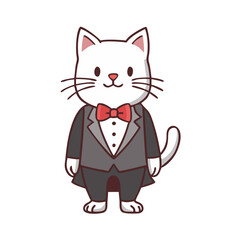 tuxedo cat vector icon, tuxedo cat vector illustration - simple illustration of tuxedo cat, perfect for logos tuxedo cat