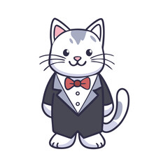 tuxedo cat vector icon, tuxedo cat vector illustration - simple illustration of tuxedo cat, perfect for logos tuxedo cat