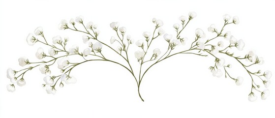 Obraz premium A sprig of delicate white flowers