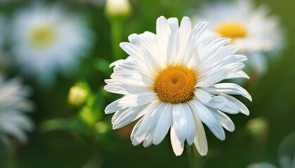 Fototapeta premium beautiful clean white summer time daisy