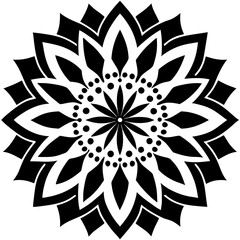 Simple mandala silhouette vector Art design, Floral mandala Illustration, ornament, flower, design, outline, template, pattern, ethnic. mandala design for invitation card, coloring book.