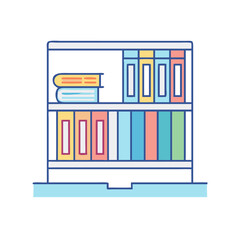 fiction section in library vector icon, fiction section in library vector illustration - simple illustration of fiction section in library, perfect for logos fiction section in library