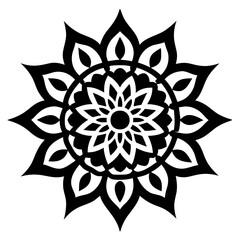 Simple mandala silhouette vector Art design, Floral mandala Illustration, ornament, flower, design, outline, template, pattern, ethnic. mandala design for invitation card, coloring book.