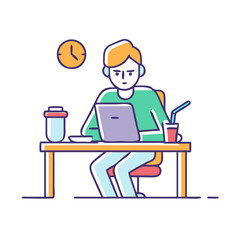 novelist at work vector icon, novelist at work vector illustration - simple illustration of novelist at work, perfect for logos novelist at work