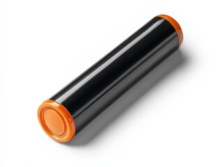 black tube with orange ends on a white background