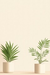 Contrasting temperaments illustrated through minimalistic plant representation with vibrant and orderly elements