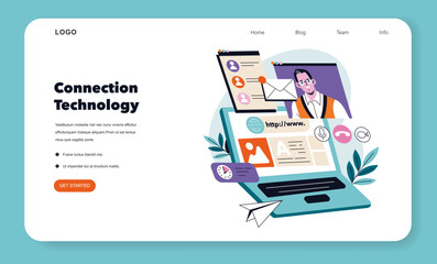 Remote Work. Flat Vector Illustration