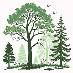 set of trees vector