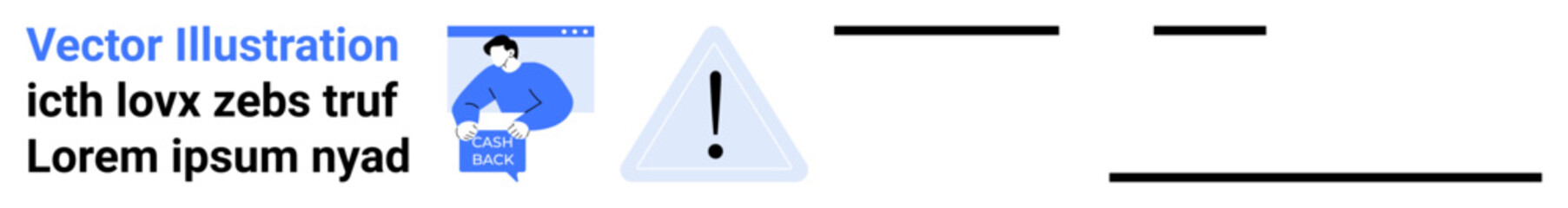 Man holding a book, exclamation sign, placeholder text. Ideal for educational websites, blog headers, error pages, landing pages, mobile apps, tutorial content, and informational banners. Landing