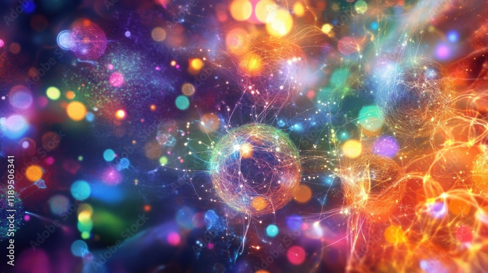 Poster viruses engaging with cells in a colorful and dynamic biological environment. generative ai