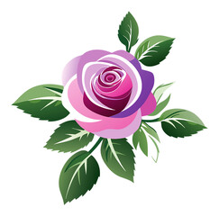 pink rose with leaves