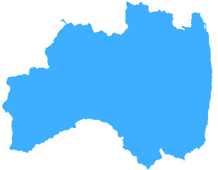 福島県　地図　ブルー　イラスト