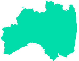 福島県　地図　グリーン　イラスト