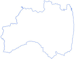 福島県　地図　白　イラスト