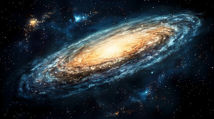 Fototapeta premium Galaxy explorer: charting the cosmos. Starbound. Illustration