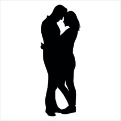 Romantic Couple Silhouette Vector illustration