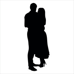 Romantic Couple Silhouette Vector illustration
