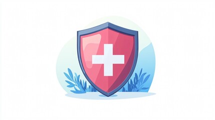 Obraz premium Medical Shield Protection Icon: Transparent, Healthcare Safety Barrier, Coronavirus Defense Symbol on White Background