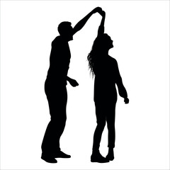 Romantic Couple Silhouette Vector illustration