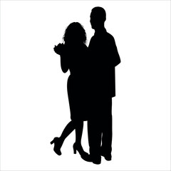 Romantic Couple Silhouette Vector illustration