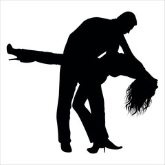 Romantic Couple Silhouette Vector illustration