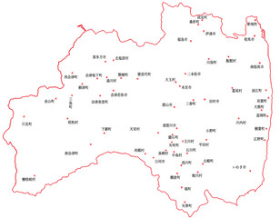 福島県　地図　白　斑点　イラスト