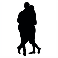 Romantic Couple Silhouette Vector illustration