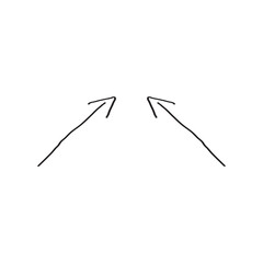 Handwritten line arrows, vector lines isolated on white background