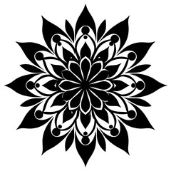 floral design, stylized flower shapes, flowing scrolls, and decorative accents. abstract floral ornament, petal patterns, ideal for use in decorative prints, wallpaper, mandala, digital art, template