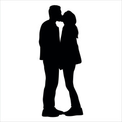 Romantic Couple Silhouette Vector illustration