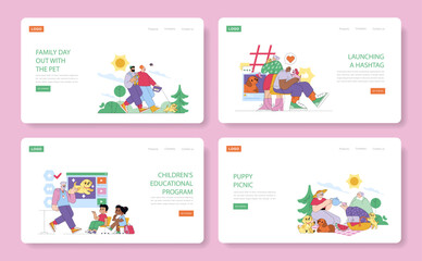 National Puppy Day. Flat Vector Illustration