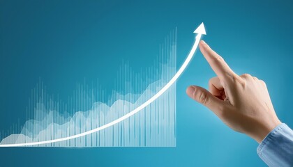 A vertical curved graph, with the line getting higher and higher as the values ​​change