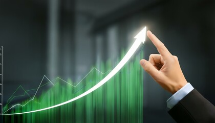 A vertical curved graph, with the line getting higher and higher as the values ​​change